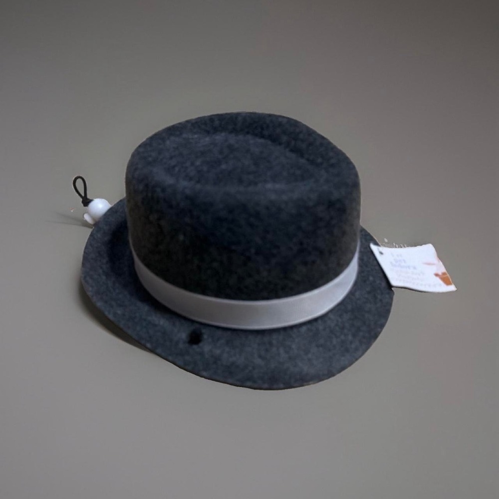 Dog Fedora Costume Hat Grey Felt For Medium Sized Dog This Dog Fedora Costume